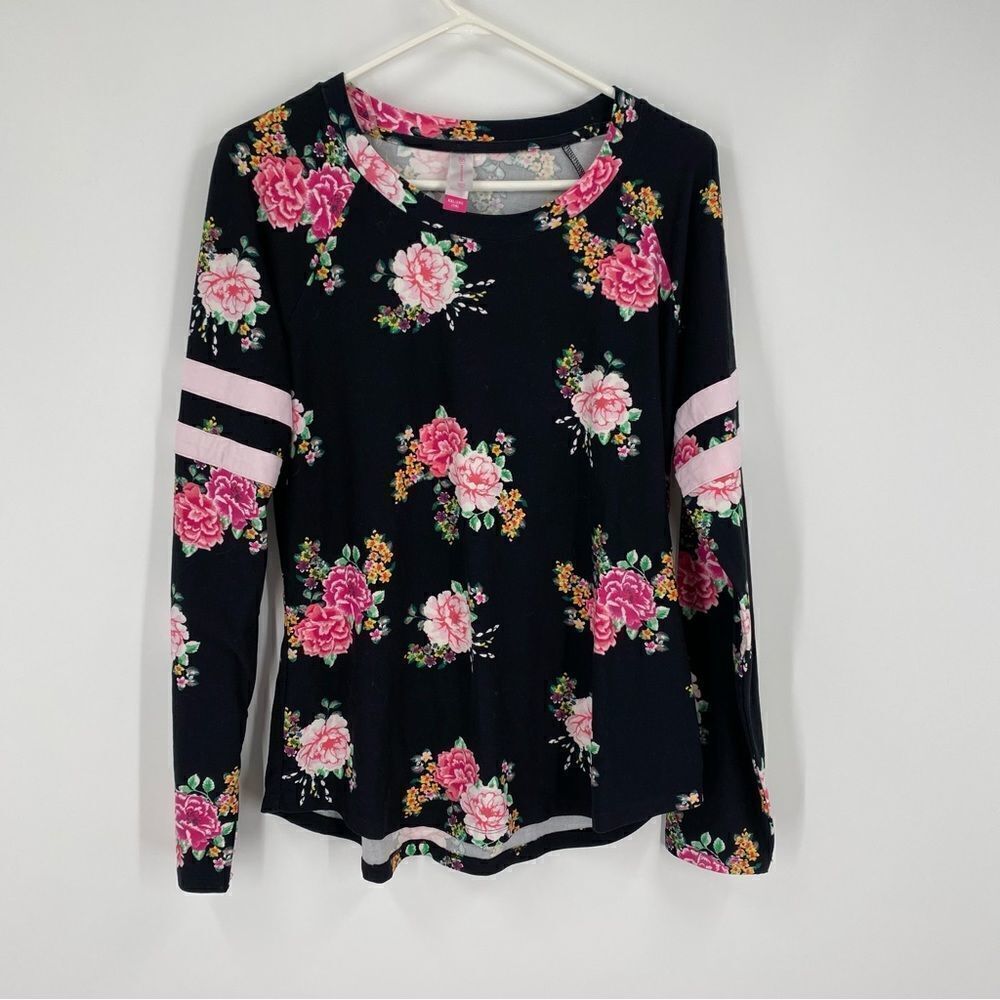 NoBo Juniors’ Crew Neck Long Sleeve Floral Top Size XXL - 19